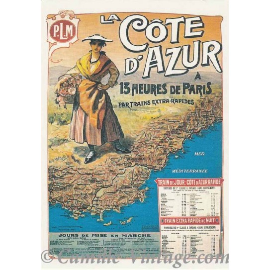 Postcard La Côte d'Azur P.L.M