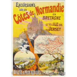 Carte Postale Excursions sur les Côtes de Normandie
