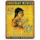 Plaque métal Chocolat Menier 5c effet vieilli