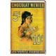 Plaque métal Chocolat Menier 5c effet vieilli