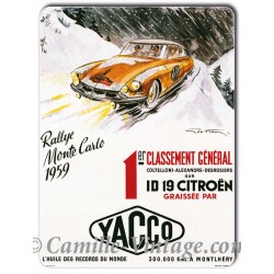 Plaque métal Rallye Monté Carlo 1959 Citroën ID 19