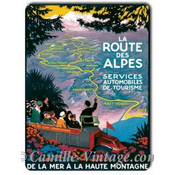 Plaque métal vintage La Route des Alpes