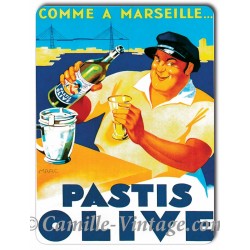 Plaque métal Pastis Olive - Marseille
