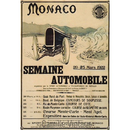 Carte Postale Monaco semaine Automobile 1922