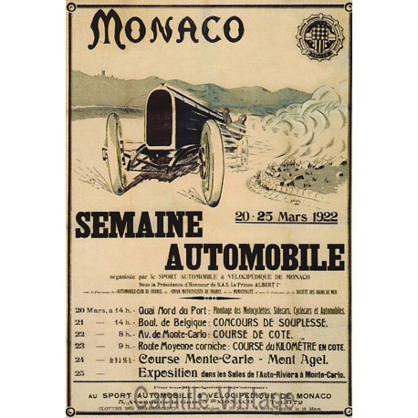 Postcard Monaco semaine Automobile 1922