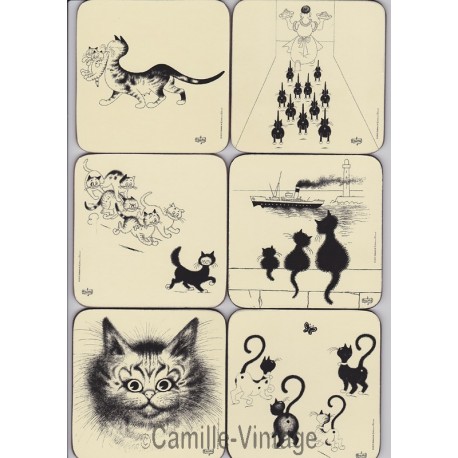 Coasters Cats by Dubout