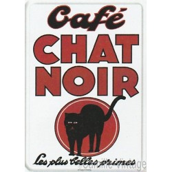 Plaque métal Café Chat Noir