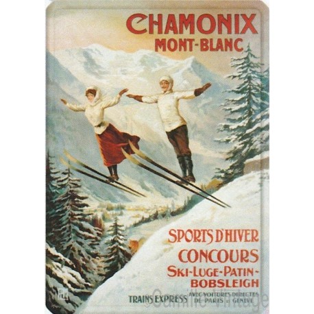Plaque métal Chamonix Mont-Blanc Sauteurs