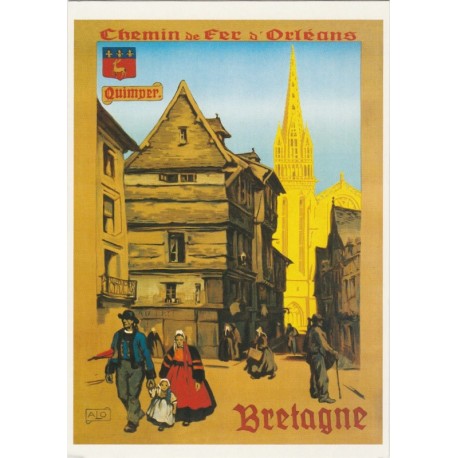 Postcard Chemin de Fer d'Orléans Quimper Bretagne