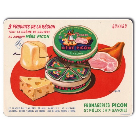 Plaque métal Vintage Mère Picon Crème de Gruyère au Jambon