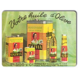 Plaque métal Vintage Huile d'Olive Extra Vierge Olivia