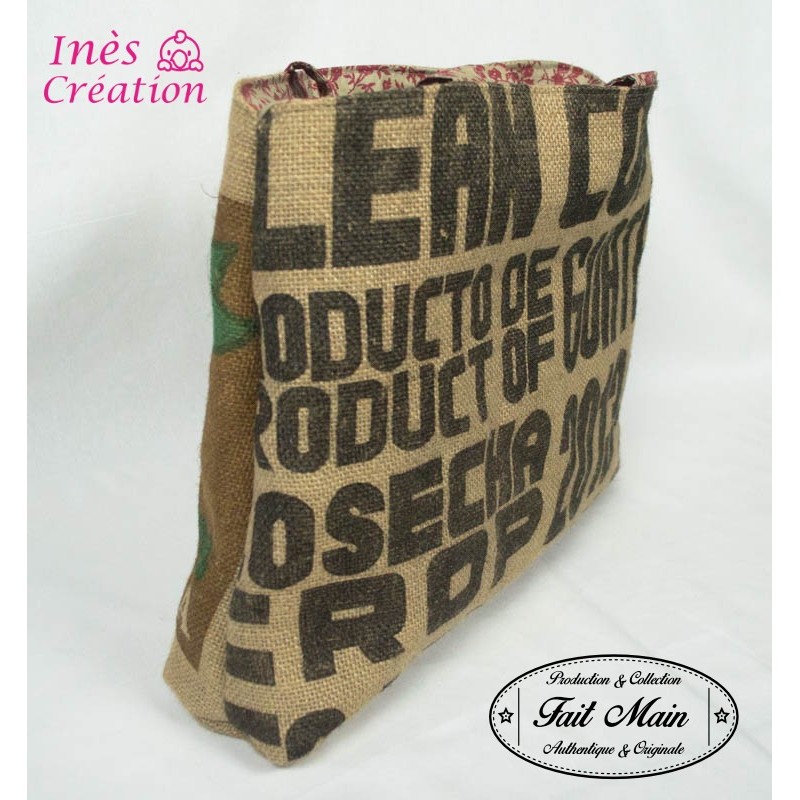 Sac cabas en toile de jute - Fait main - Maison Colette