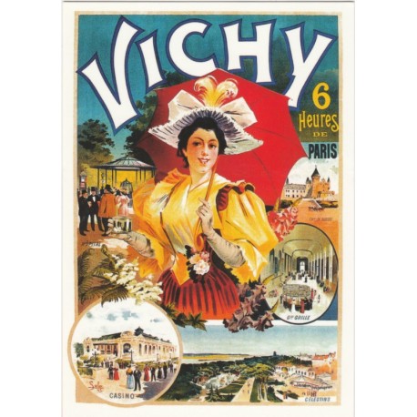 Postcard Vichy 6 heures de Paris