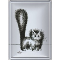 Plaque métal Chat Dubout Mignon Matou