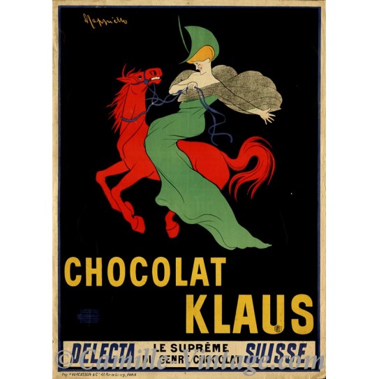 Poster Vintage Chocolat Klaus Suisse
