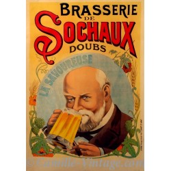 Poster Vintage Brasserie de Sochaux Bière La Savoureuse